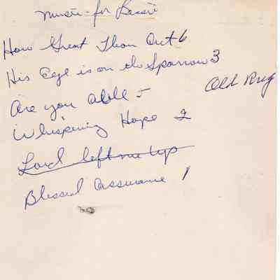 Wilhemien Viets note - Music for Bessie