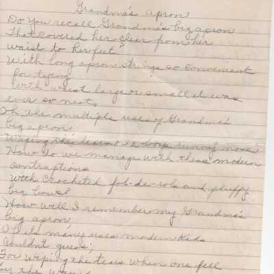 Poem "Grandma's Apron" - Author Unknown