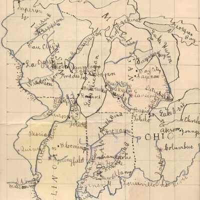 Hand Drawn Map of Northwest Territory 1908