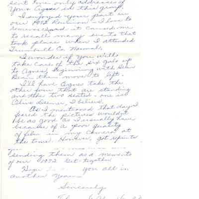 Letters and Photos to Wilhemien Viets from Thora Alward and Agnes Helble 1972