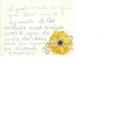 Thank you note from Church