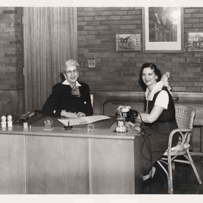 Vera Viets in Elm Road School office