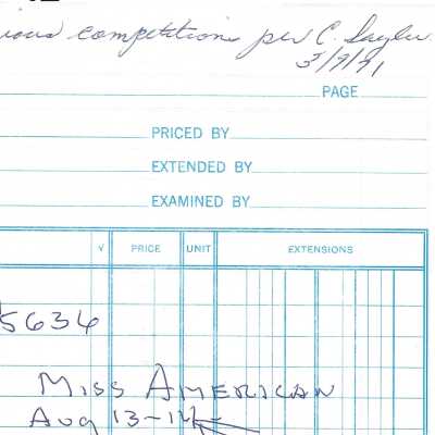 Requirements for various competitions per C. Sayler 3/9/71