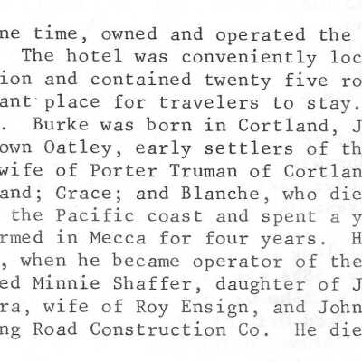 Biographical Information from Historical Collections of Bazetta Township Cortland, Ohio by Thomas J. Kachur 1983