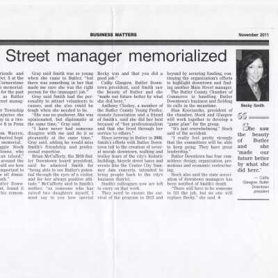Main Street Manager Memorialized - Becky Smith