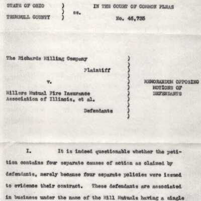 The Richards Milling Co. Plaintiff v. Millers Mutual Fire insurance Defendants Aug. 5, 1941