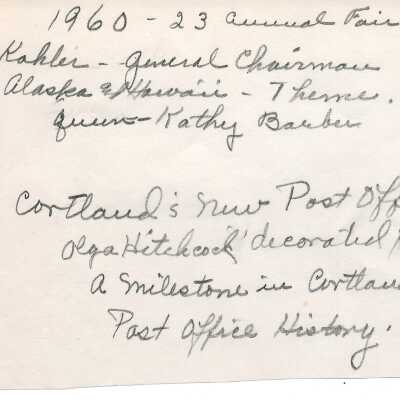 Notes on Organization of 1960 Street Fair Board