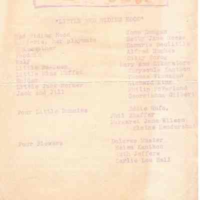 Program for Little Red Riding Hood