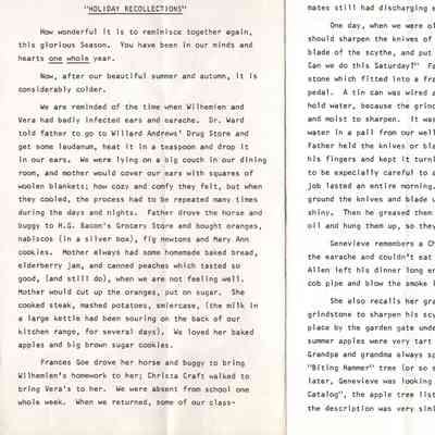 Holiday Recollections Bulletin Christmas Card (1990)