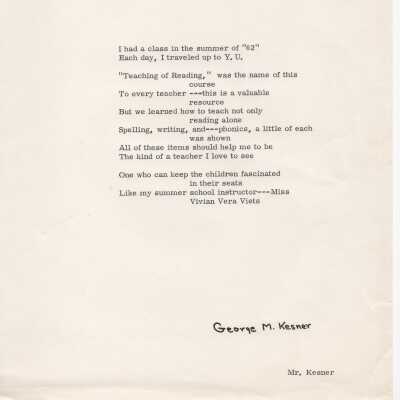 Poem By George M. Lisner