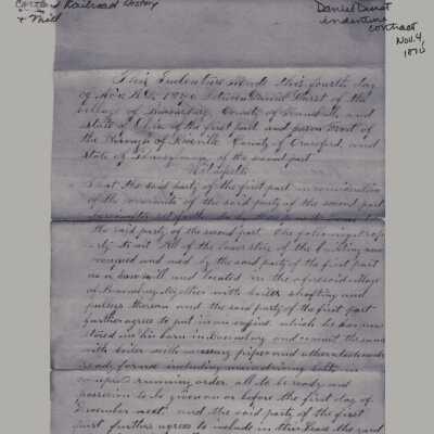 Copy of Daniel Durst indenture contract Nov. 4, 1870