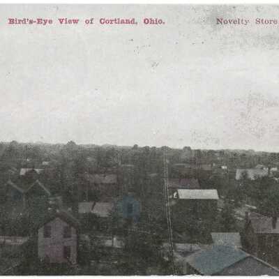 Bird's-eye View of Cortland, Ohio. Novelty Store Publisher