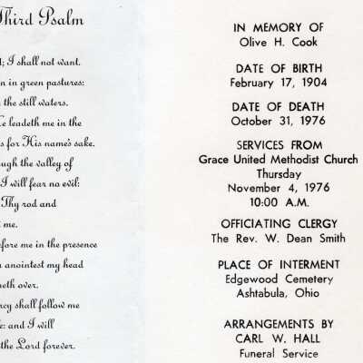 Funeral Service for Olive H. Cook