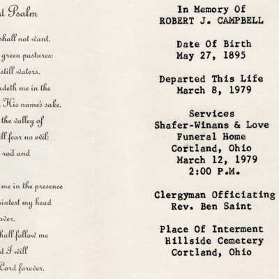 Funeral service for Robert J. Campbell
