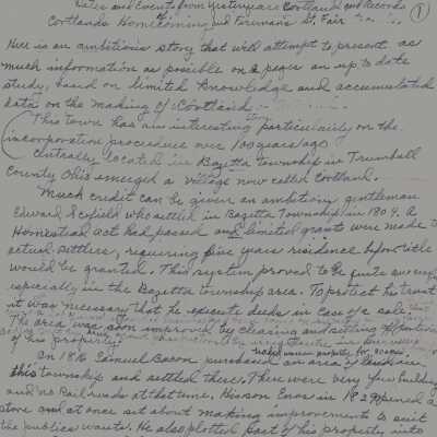 Dates and Events from yesteryears Cortland and records (of) Cortland's homecoming and Firemen's Street Fair