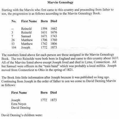 Marvin Geneology