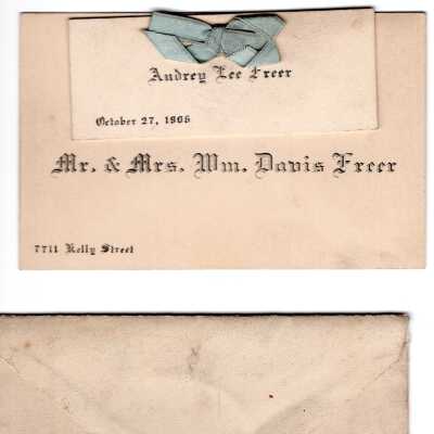 Calling Card for William Davis Freer