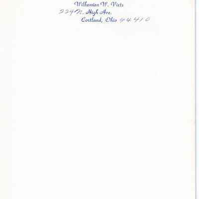 Wilhemien Viets personal note pad