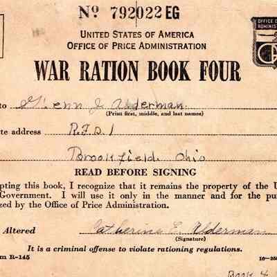 Ration Book Four issued to Glenn John Alderman