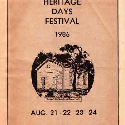 Program for Brookfield Township's 1st Heritage Days Festival 1986