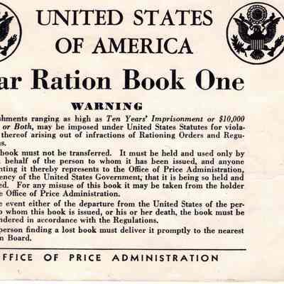 War Ration Book of Howard Alderman 1942