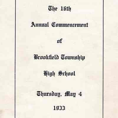 Program for High School Commencement, 1933