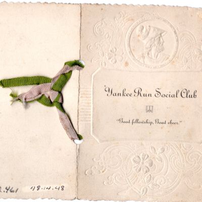Yankee Run Social Club Program 1908