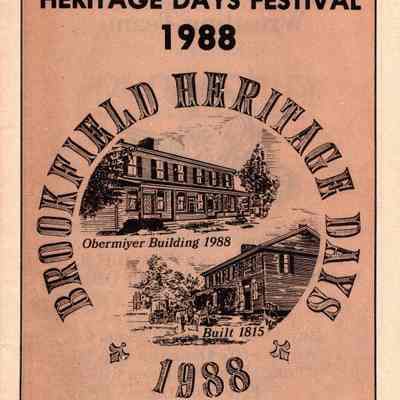 Program for Brookfield Township 3rd Annual Heritage Days 1988