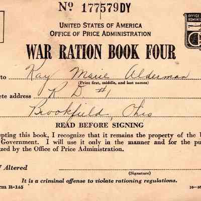 War Ration Book 4 Issued to Kay Marie Alderman
