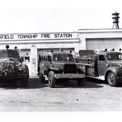 Firetrucks in Front of Brookfield Fire Station