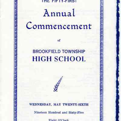 Program for High School Commencement, 1965