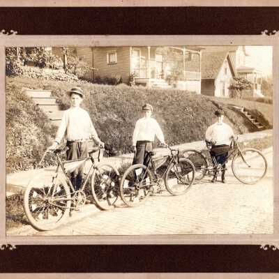 Three Boys with Bicycles