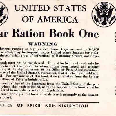 War Ration Book 1 of Glenn John Alderman