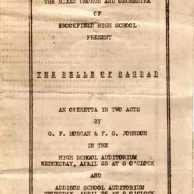 Program for School Play, "Belle of Bagdad" 1930s