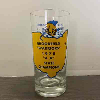 Brookfield Warriors championship drinking glass