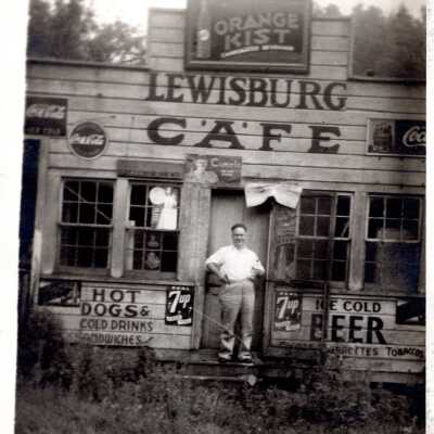 Man in Front of Lewisburg Cafe