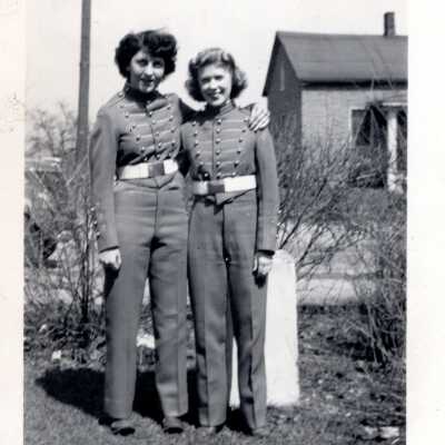Mary Jane Bartolin with Unidentified Person in Uniforms