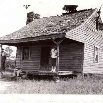 Three People on Front Porch