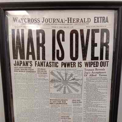 "War is Over" newspaper article
