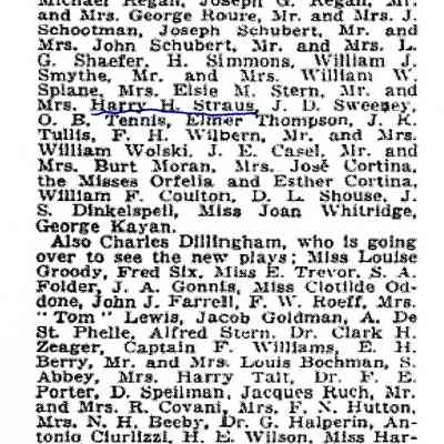 Article: "Many Tourists Sail Today For Europe," The New York Times. 15 May 1923.