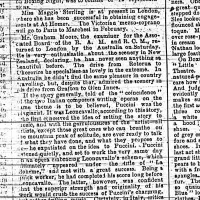 Article: "Musical Notes," The Sydney Mail. 6 January 1900.