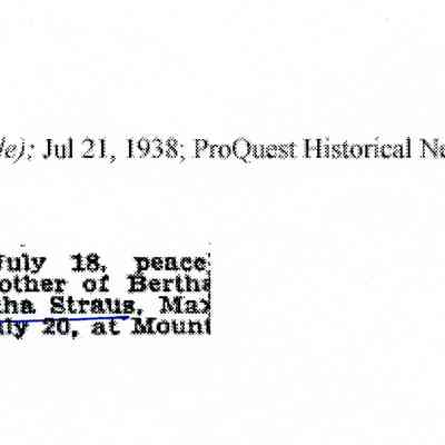 Obituary: "Landeck, Caroline," The New York Times. 21 July 1938. One column.