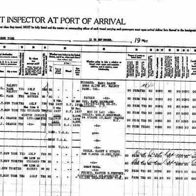 Passenger Manifest: SS Georgic: Sept. 1938