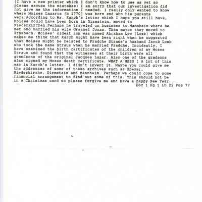 Letter from Clarise Illes to Friedrich R. Willmershuser.