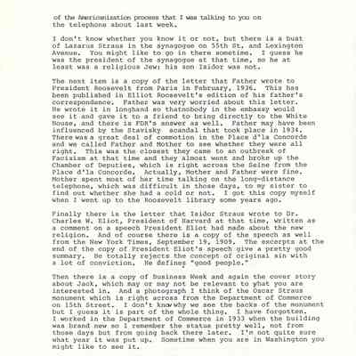 Letter: Straus, Robert K., P. O. Box 5160, Santa Barbara, California 93150 to Howard Matson. 9 April 1986. Two pages. Additional pages appear to be missing.