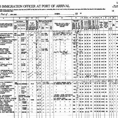 Passenger Manifest: Grete Baldauf, SS "Europa" Jan. 3-10, 1936
