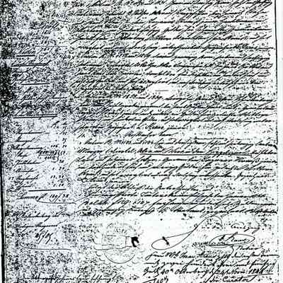 Business Paper: Steigbrief, mentions Isaac Straus and L. Straus junior. 24 November 1844. In Old German. Not translated. Four handwritten pages.