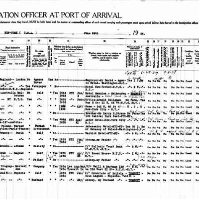 Passenger Manifest: Harry H. Straus and Karl H. Straus. "SS Normandie," Le Havre, France to New York arriving June 29, 1936.