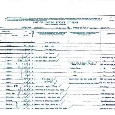 Passenger Manifest: "SS Aqutania," Nov. 1921, Harry Straus.