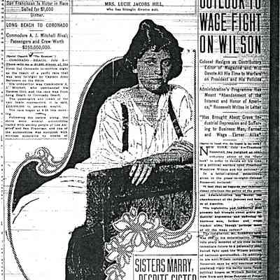 Article: "Mrs. J.E. Hill Asks Divorce: Affinities Basis of Charge: Isidor Jacobs' Daughter Wants Custody and $50 Alimony."